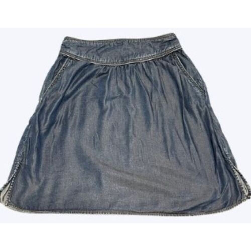 Zara Denim Women's Skirt Blue A Line Pull On Mini Pockets Western Size Medium